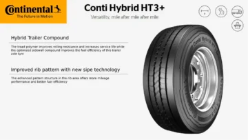 385/65 R22.5 CONTINENTAL HYBRID HT3+ 164K (B,C,70)